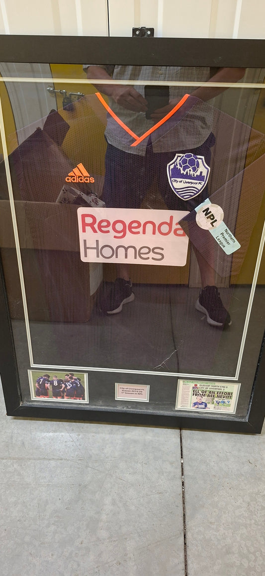 Season 2019/20 Framed Home shirt, commemorating our 1st Season in the NPL.